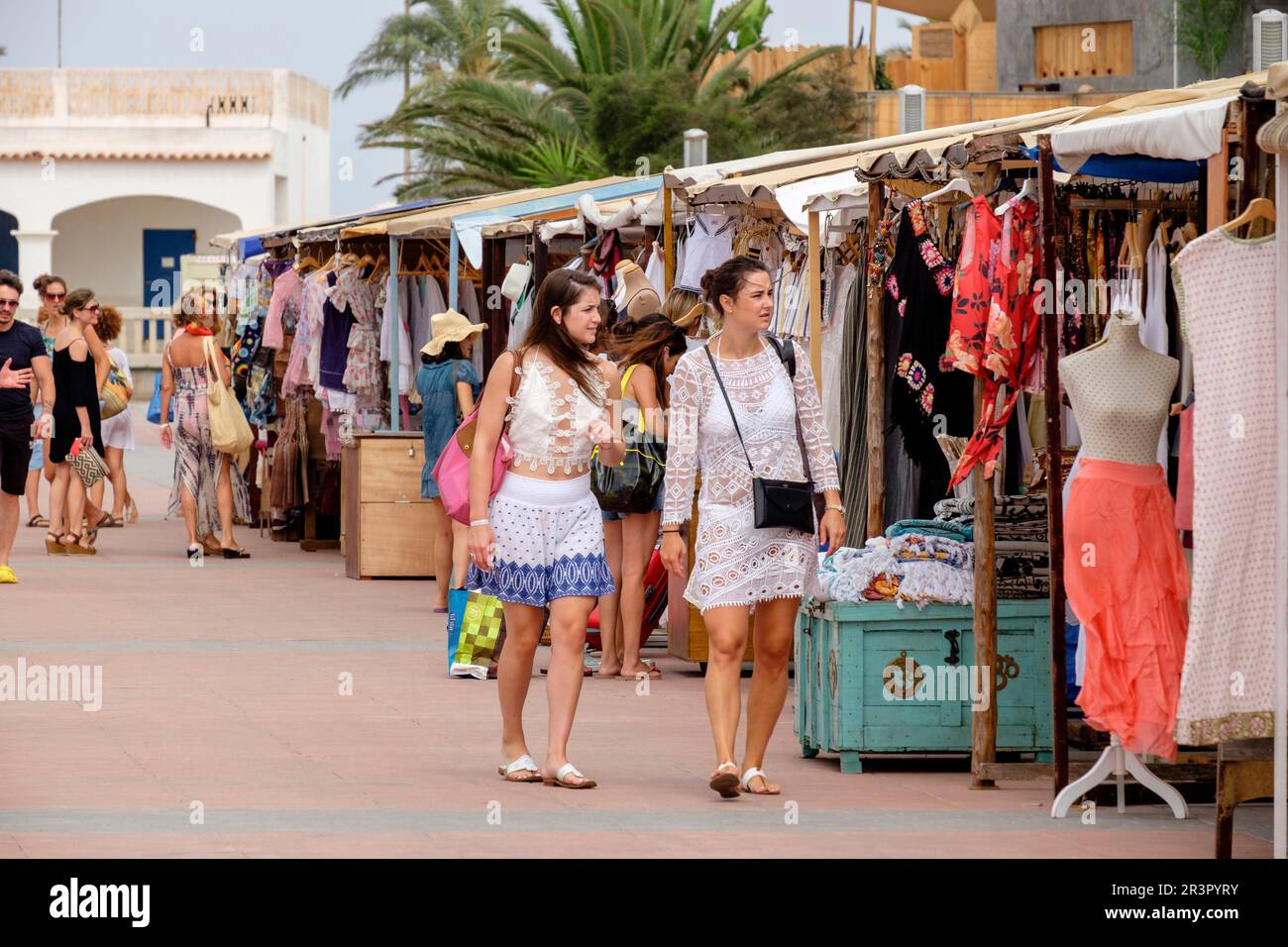mercadillo, Sa Savina, Formentera, balearic islands, Spain. Stock Photo