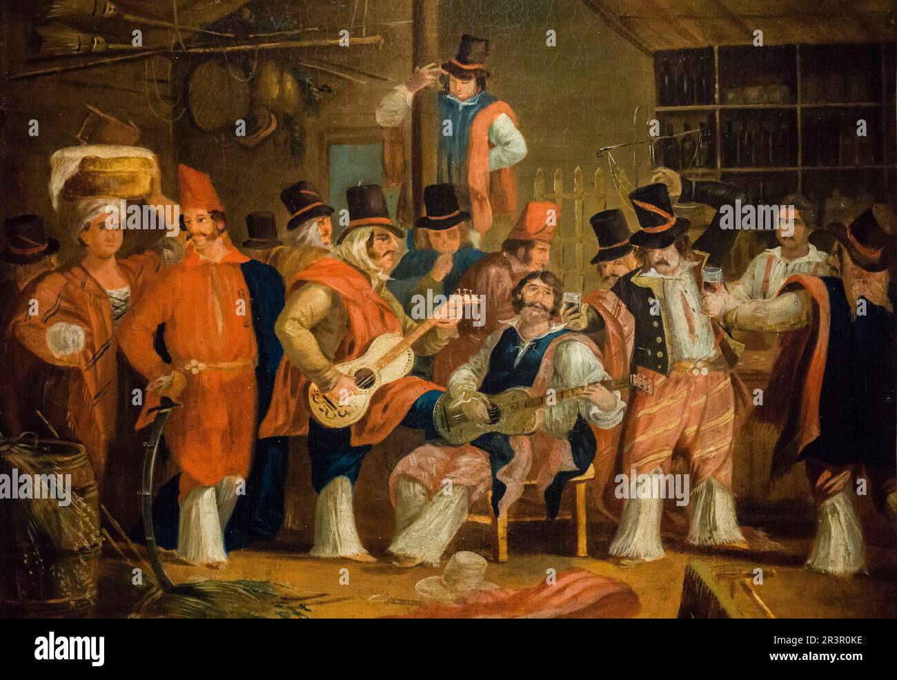 Carlos Morel, Payada en una pulpería, óleo sobre tela, Museo Nacional