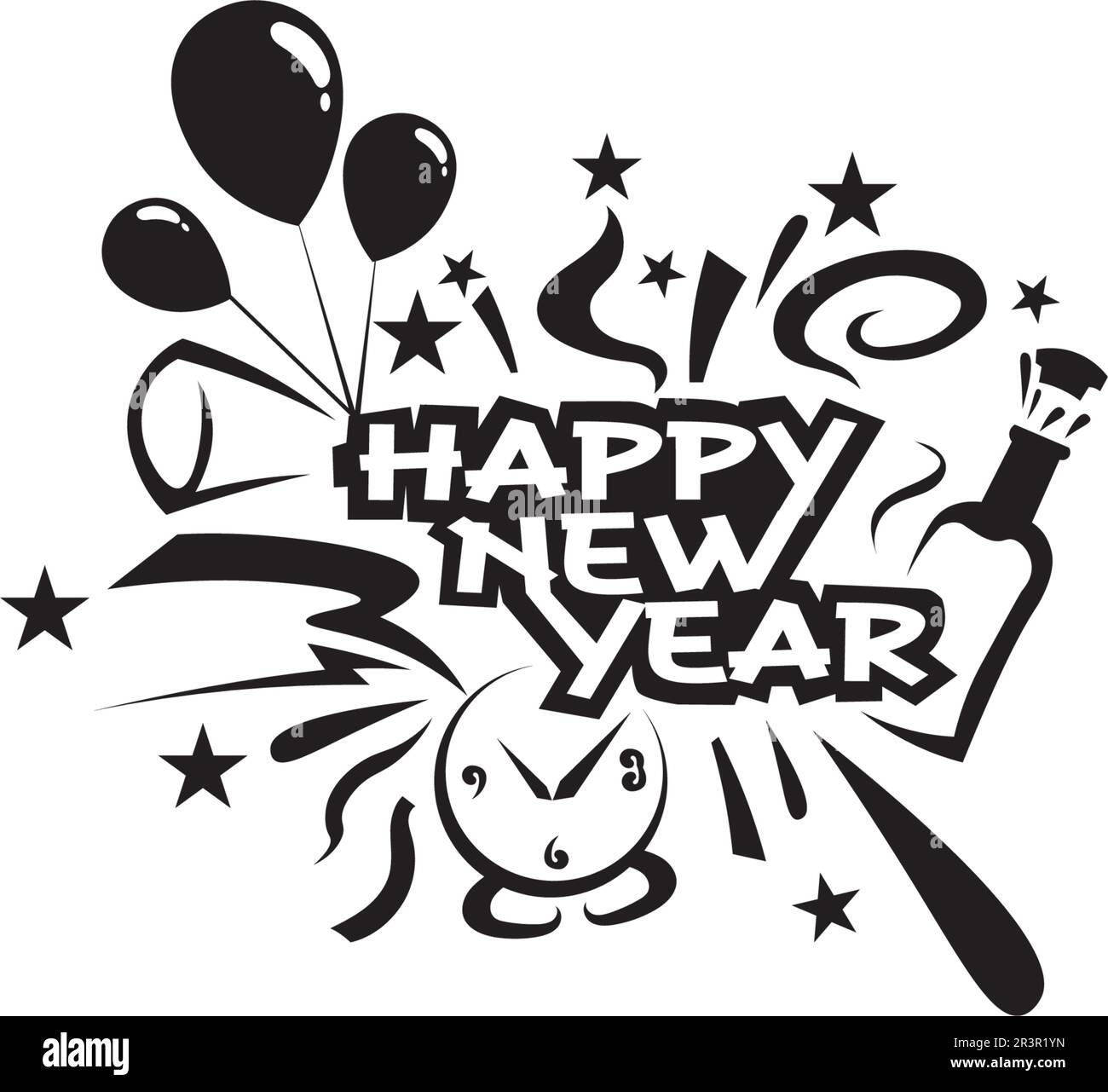 Happy New Year vector design and text Stock Vector