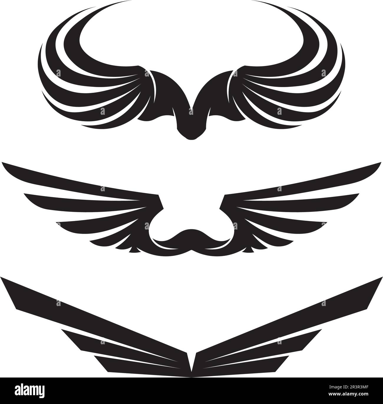 Black wing logo symbol for a professional designer Stock Vector Image