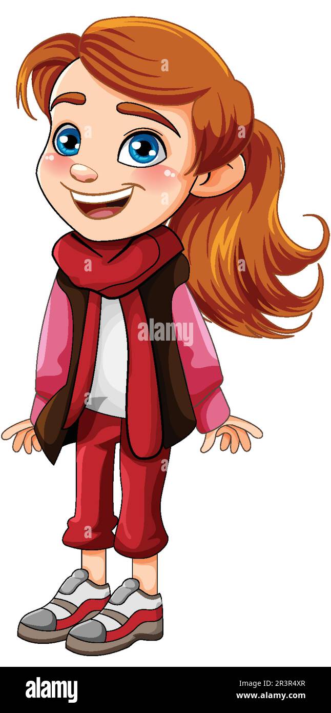 Cute girl cartoon character illustration Stock Vector Image & Art - Alamy