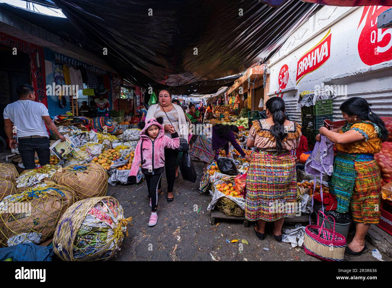 mercado, Santa Cruz del Quiché ,Guatemala, America Central. Stock Photo