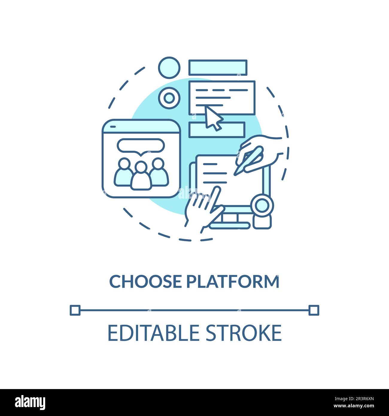 Choose platform turquoise concept icon Stock Vector