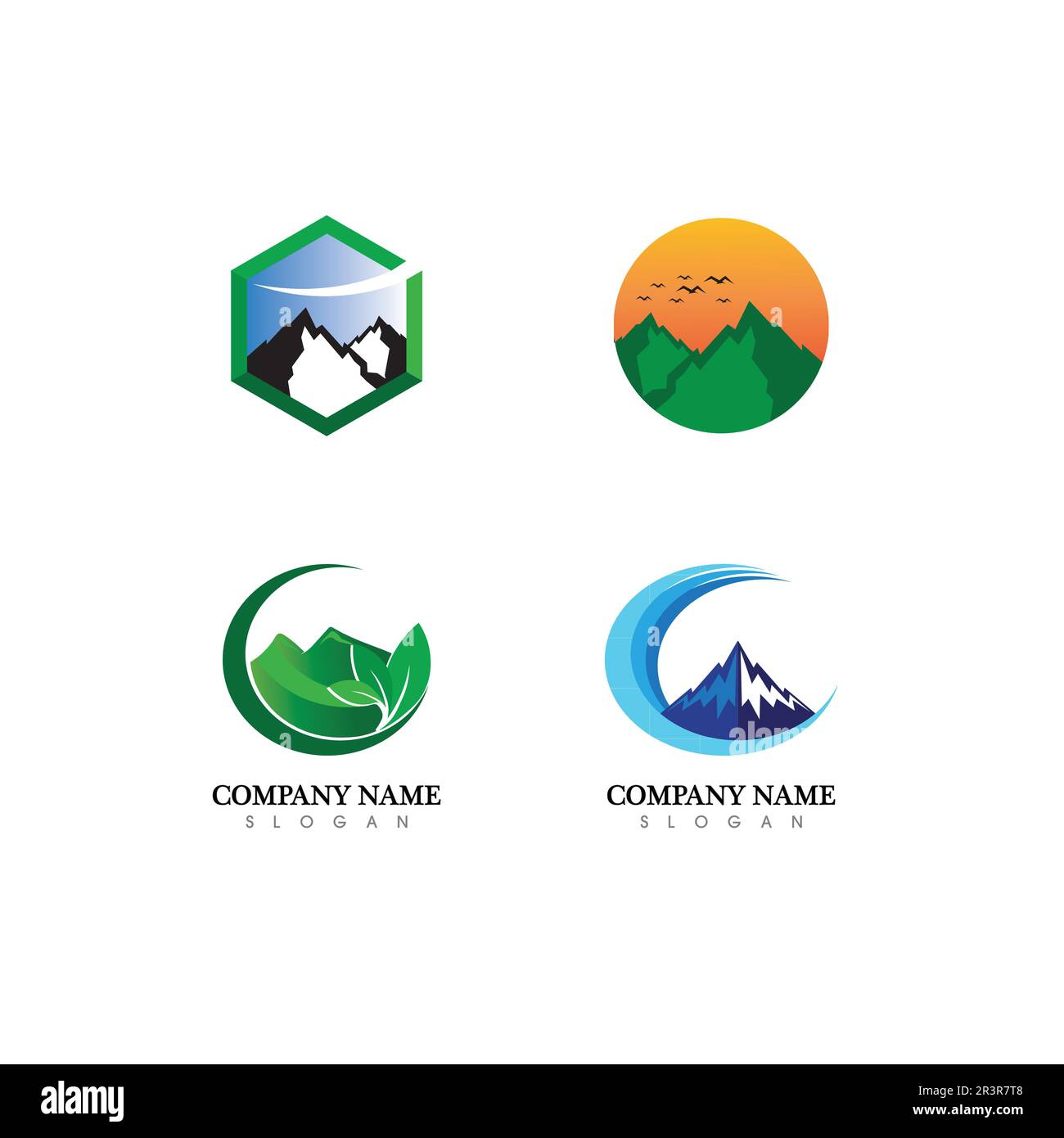 Mountain icon Logo Template Vector illustration design Stock Vector
