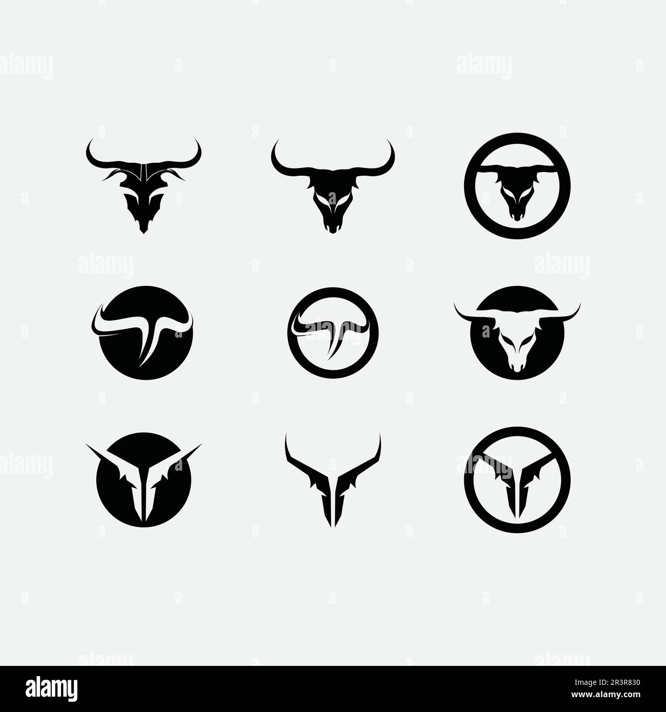 Bull and buffalo head cow animal mascot logo design vector for sport ...