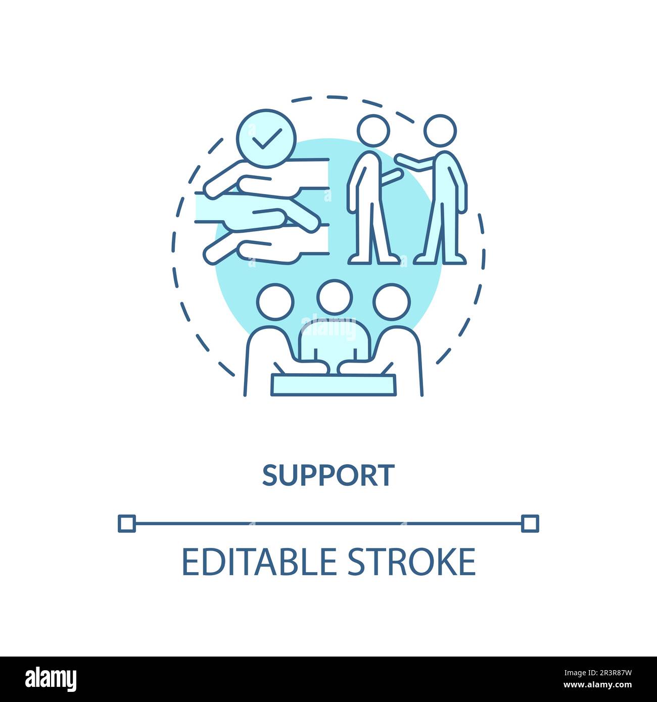 Support turquoise concept icon Stock Vector