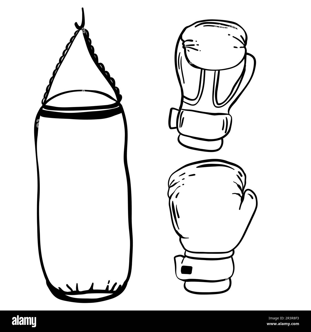 Cartoon red boxing glove icon, front and back. Isolated vector