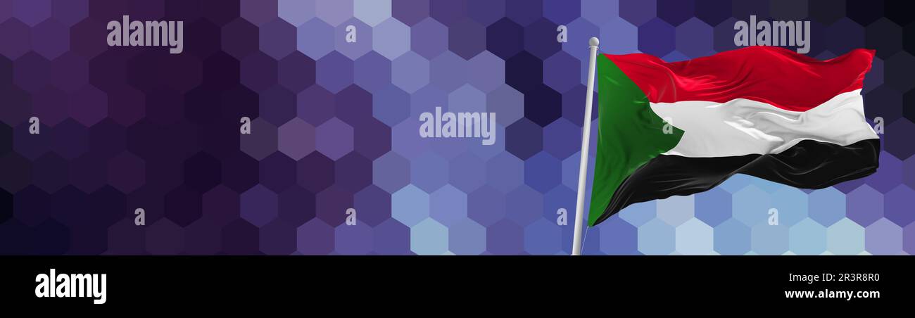Sudan flag waving in wind hi-res stock photography and images - Alamy