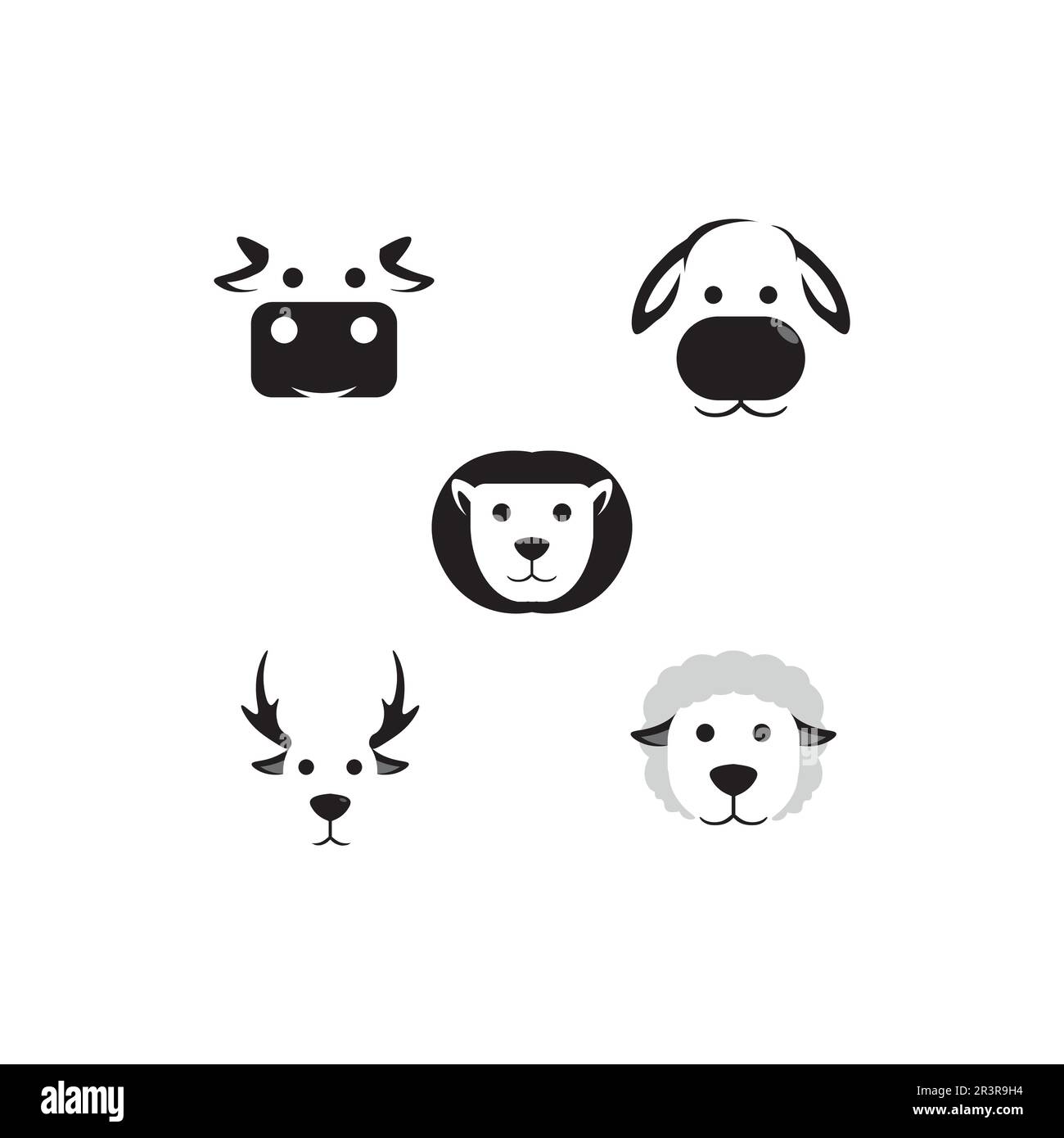 Cow and animal  Logo Template vector icon illustration design Stock Vector