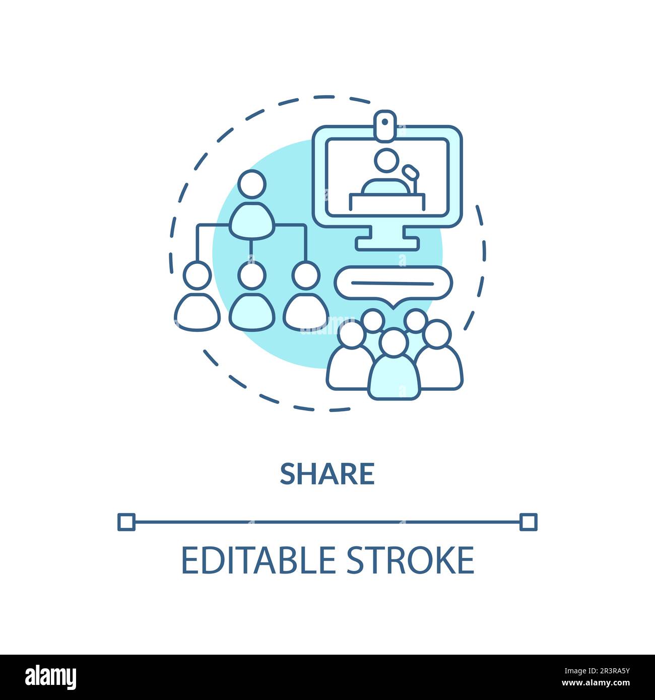 Share stories and experiences turquoise concept icon Stock Vector