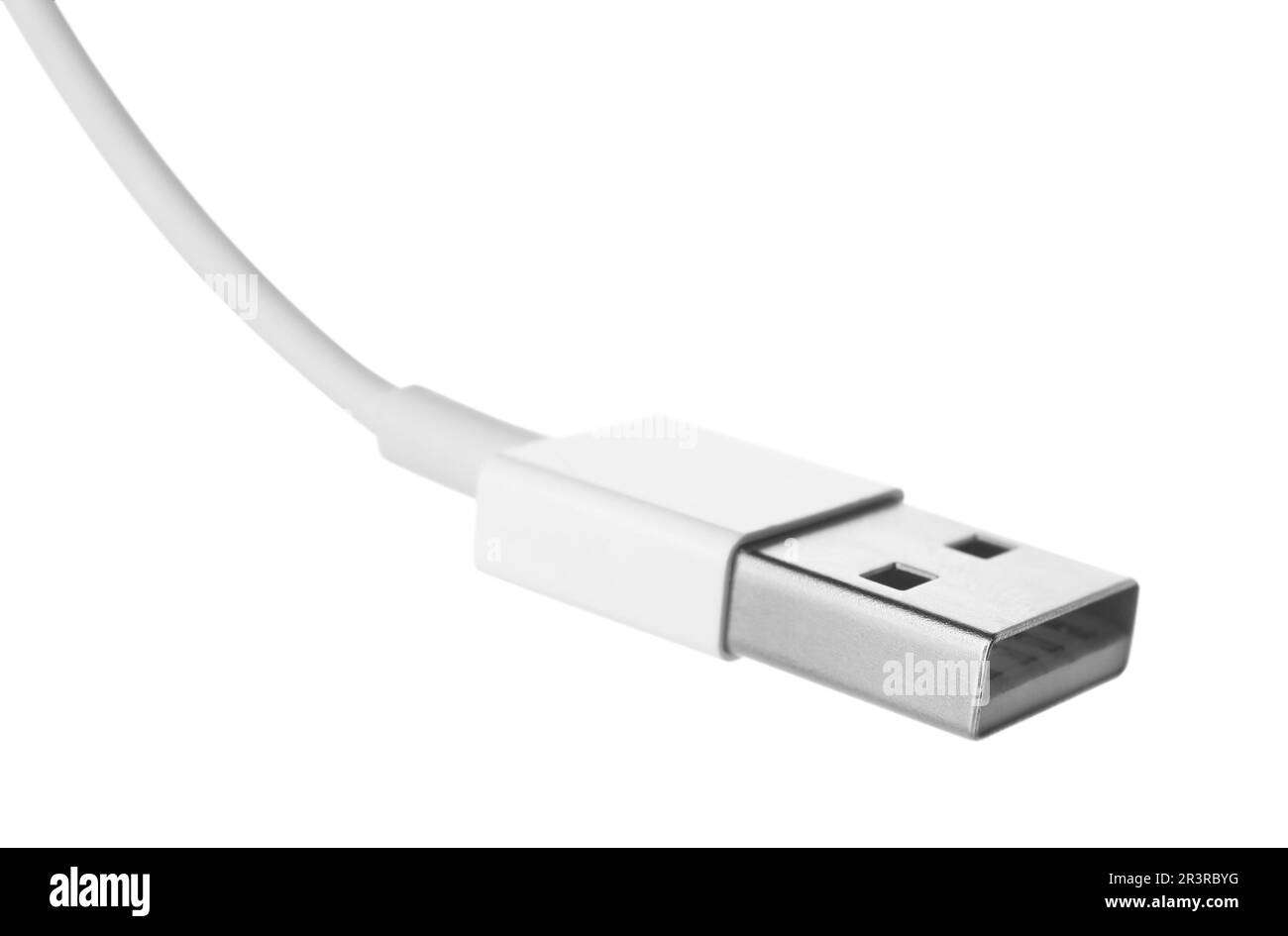 USB cable isolated on white. Modern technology Stock Photo