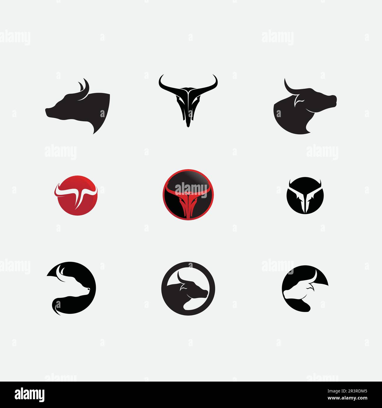 Bull and buffalo head cow animal mascot logo design vector for sport ...