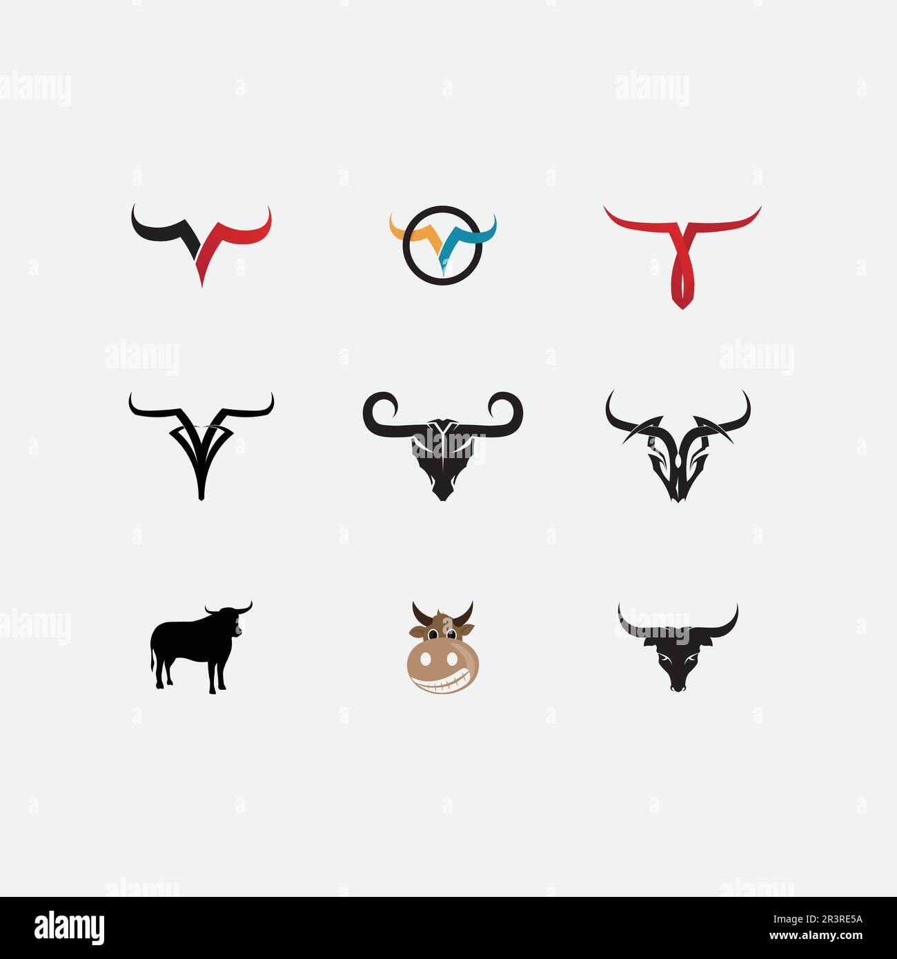 Bull and buffalo head cow animal mascot logo design vector for sport ...