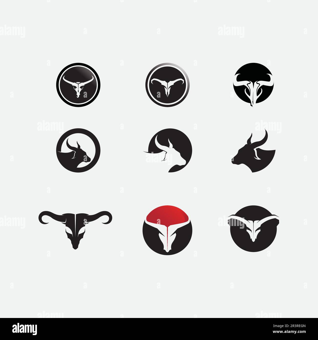 Bull and buffalo head cow animal mascot logo design vector for sport ...
