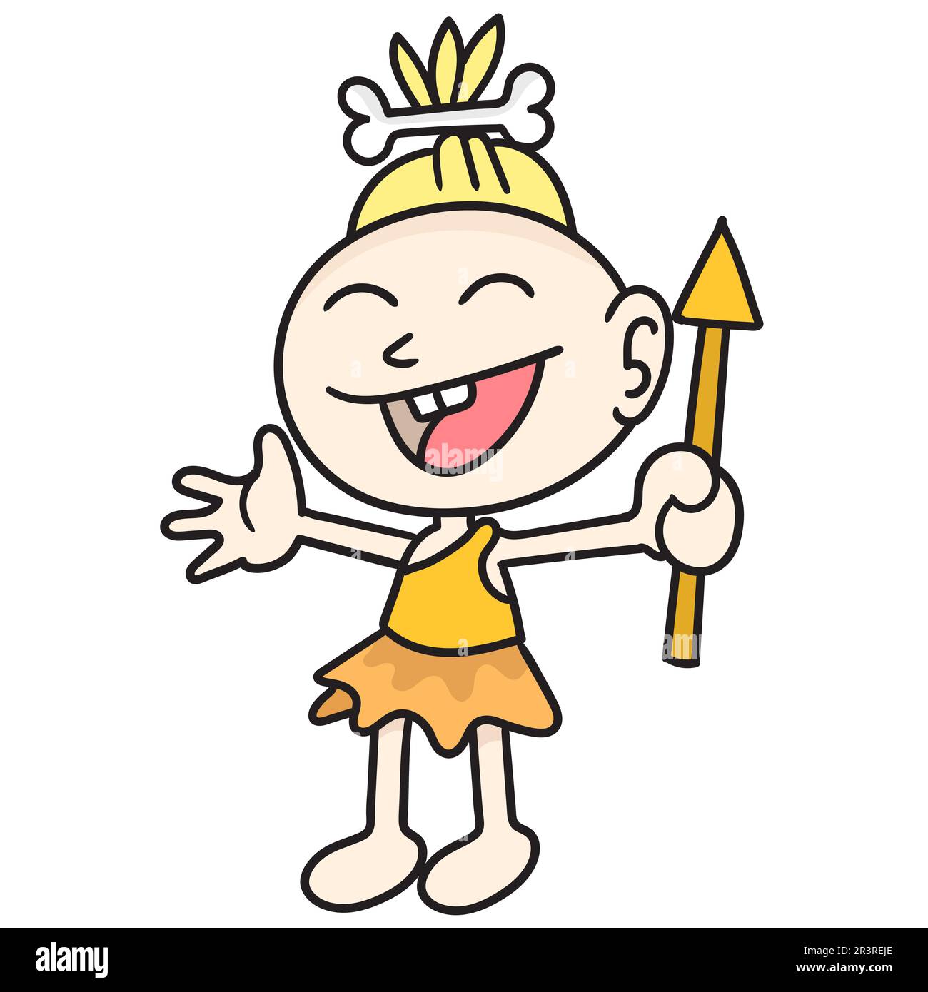 Early humans laugh happily, doodle icon image Stock Photo Alamy