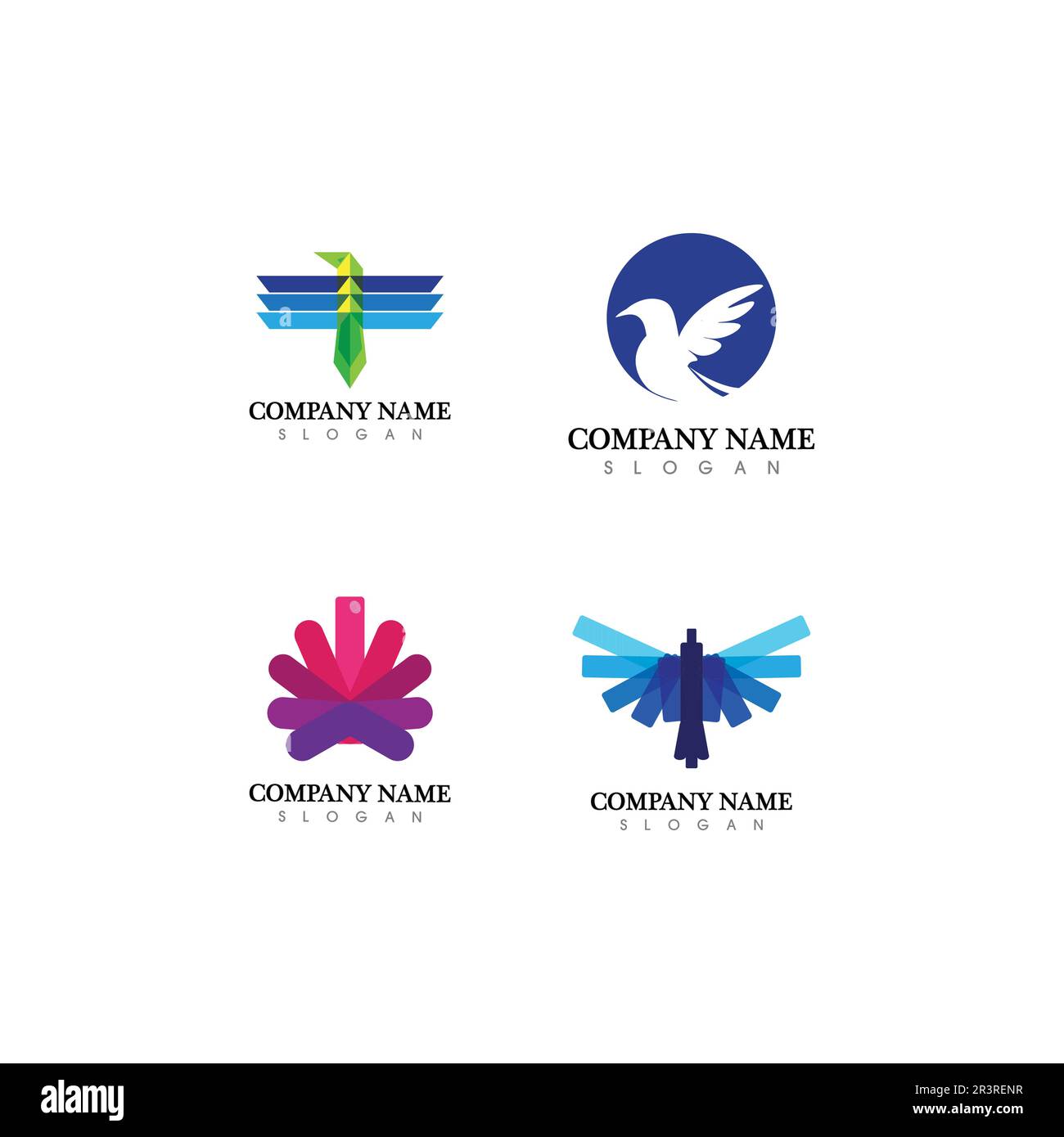Falcon, eagle Logo and wings Template vector illustration design icon Stock Vector