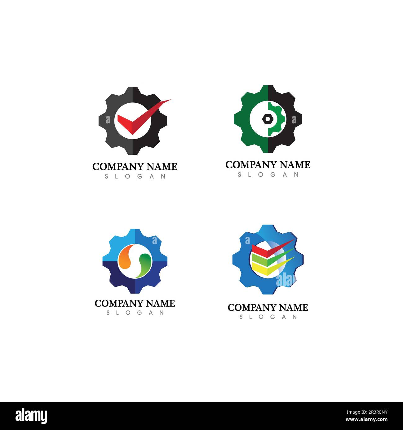 Zahnrad Gear Logos Zeichen Symbole Design Elements