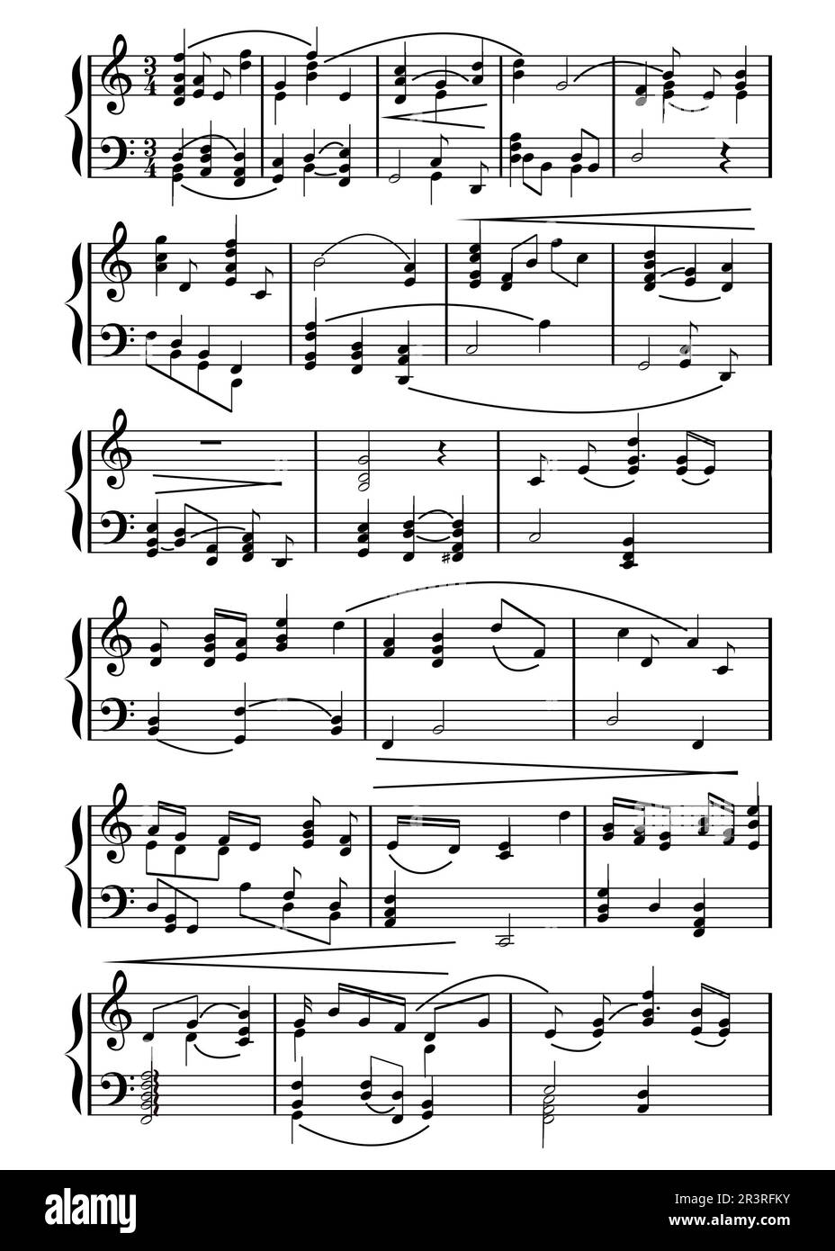Music notation. Different musical symbols combined into composition