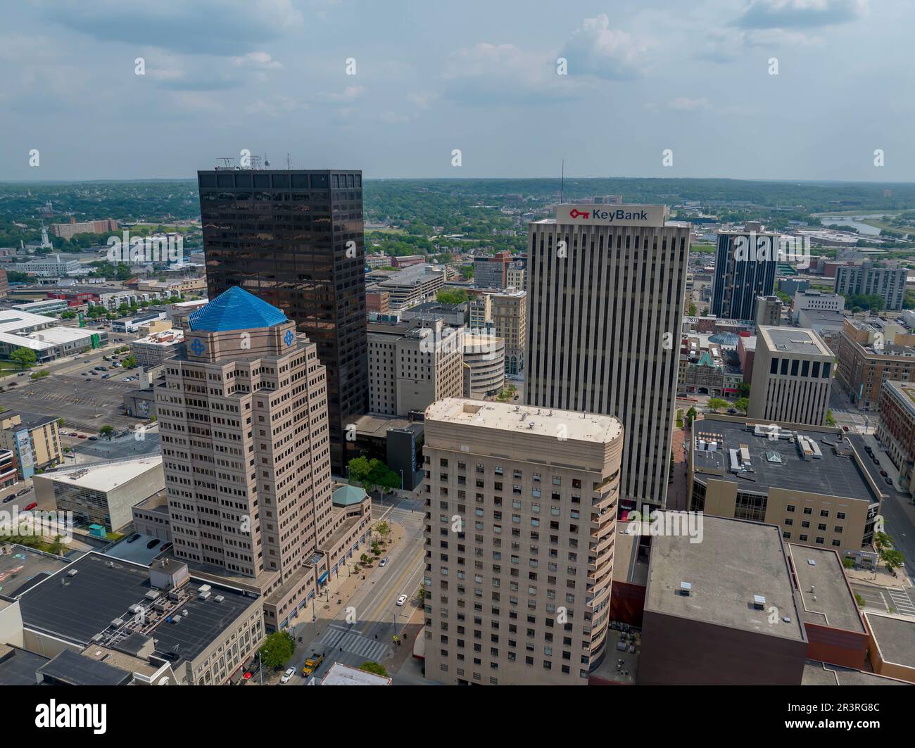 Dayton, OH, USA. 24th May, 2023. Aerial view of Dayton, Ohio. Dayton is ...