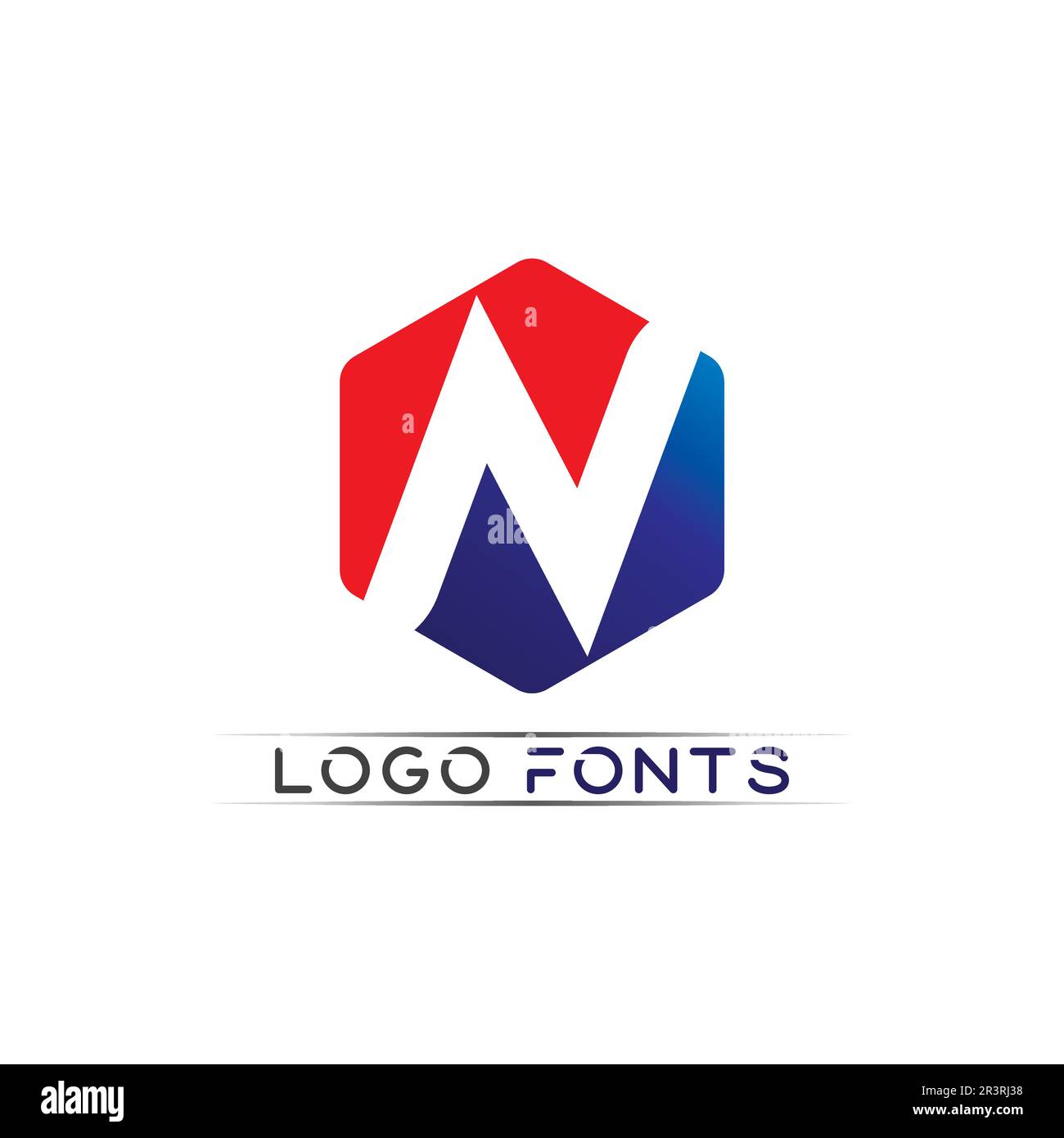 N logo font company logo business and letter initial N design vector and letter for logo Stock
