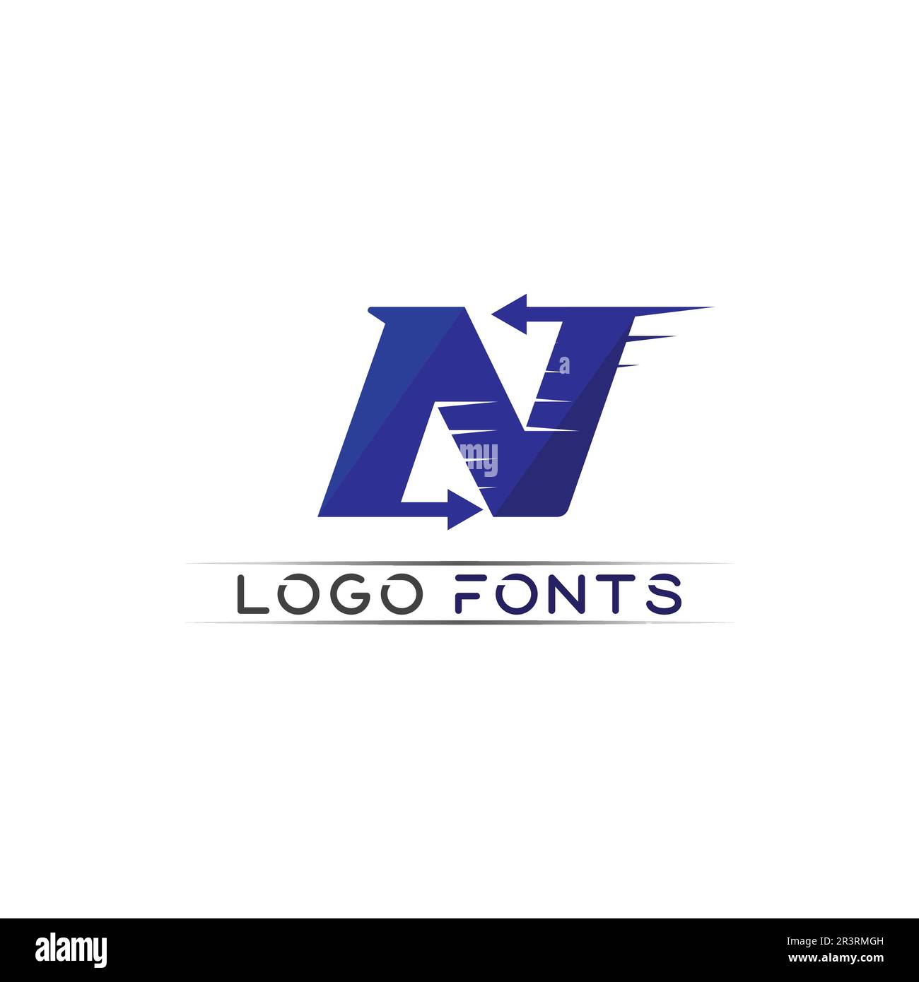 N logo font company logo business and letter initial N design vector ...