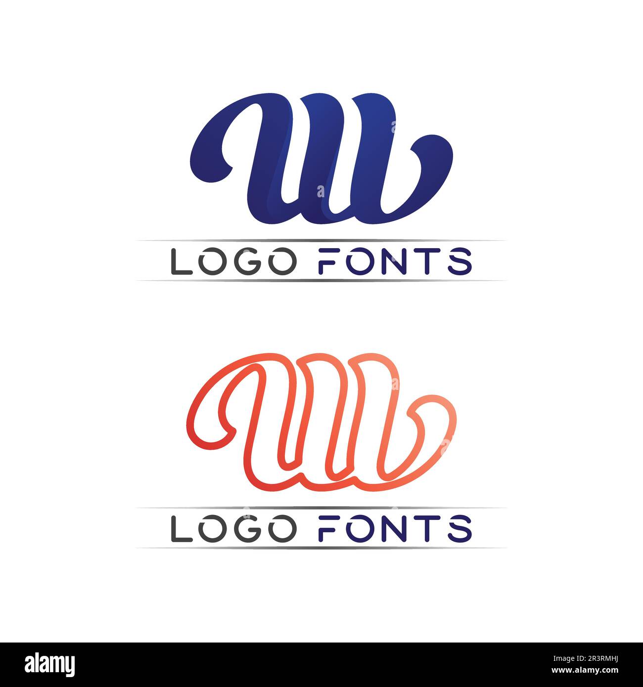Logo w letter vector vectors Cut Out Stock Images & Pictures - Alamy