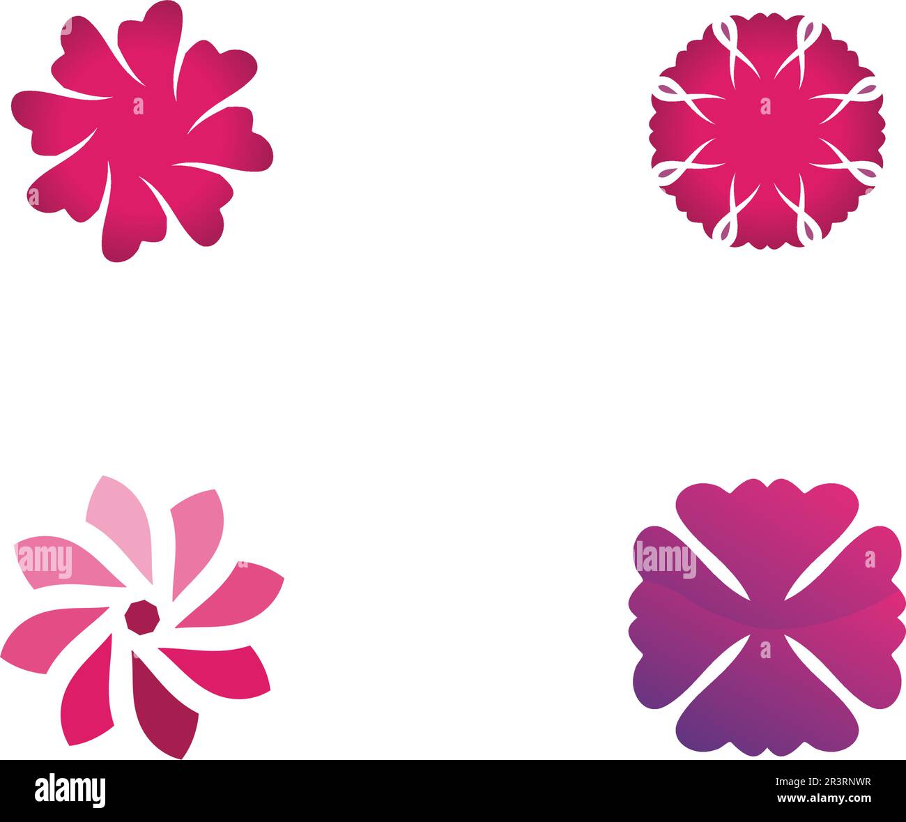 Vector - Vector set of floral patterns on a white background Stock Vector