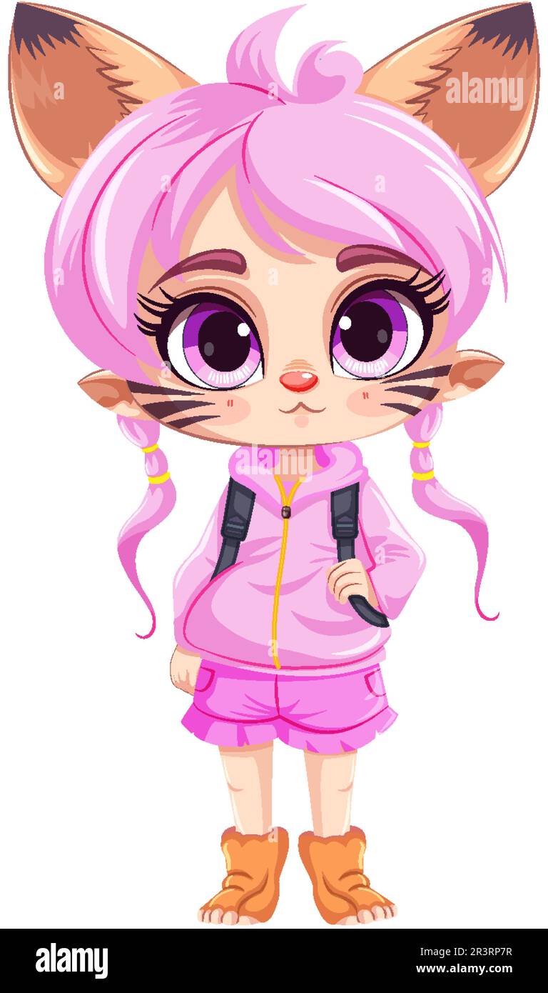 A Cat Human Hybrid in Fantasy Cartoon Style illustration Stock Vector Image & Art Alamy