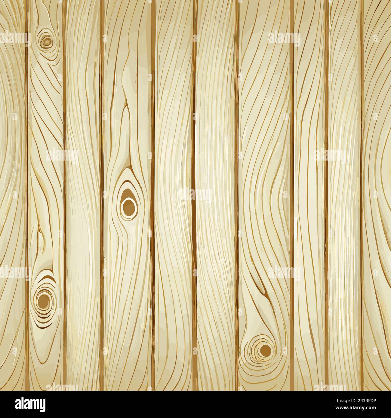 Light wood texture with knots, plank background Vector Stock Photo