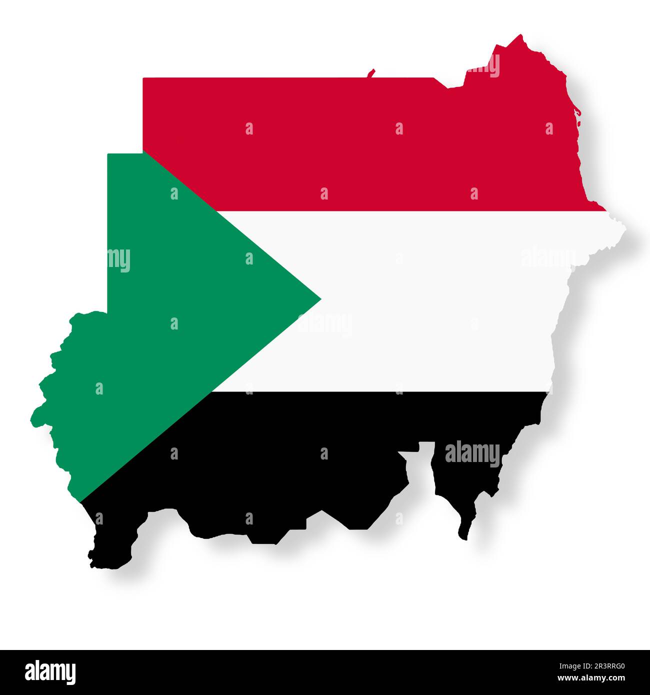 Sudan flag map with clipping path 3d illustration Stock Photo