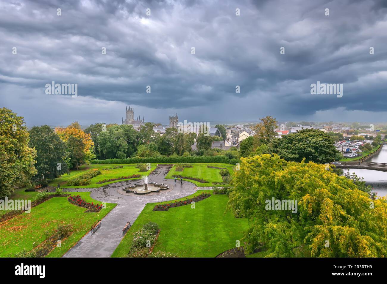 Garden in Kilkenny Castle, Irelandv Stock Photo