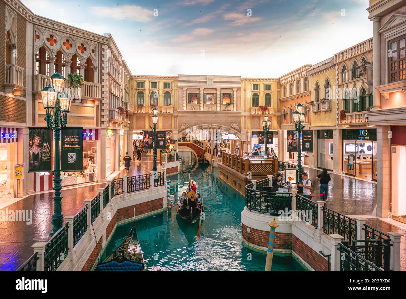 October 11, 2019: Gondola Ride at the San Luca Canal in Venetian Macao, a hotel and casino resort in Macau, China. It is the largest single structure Stock Photo