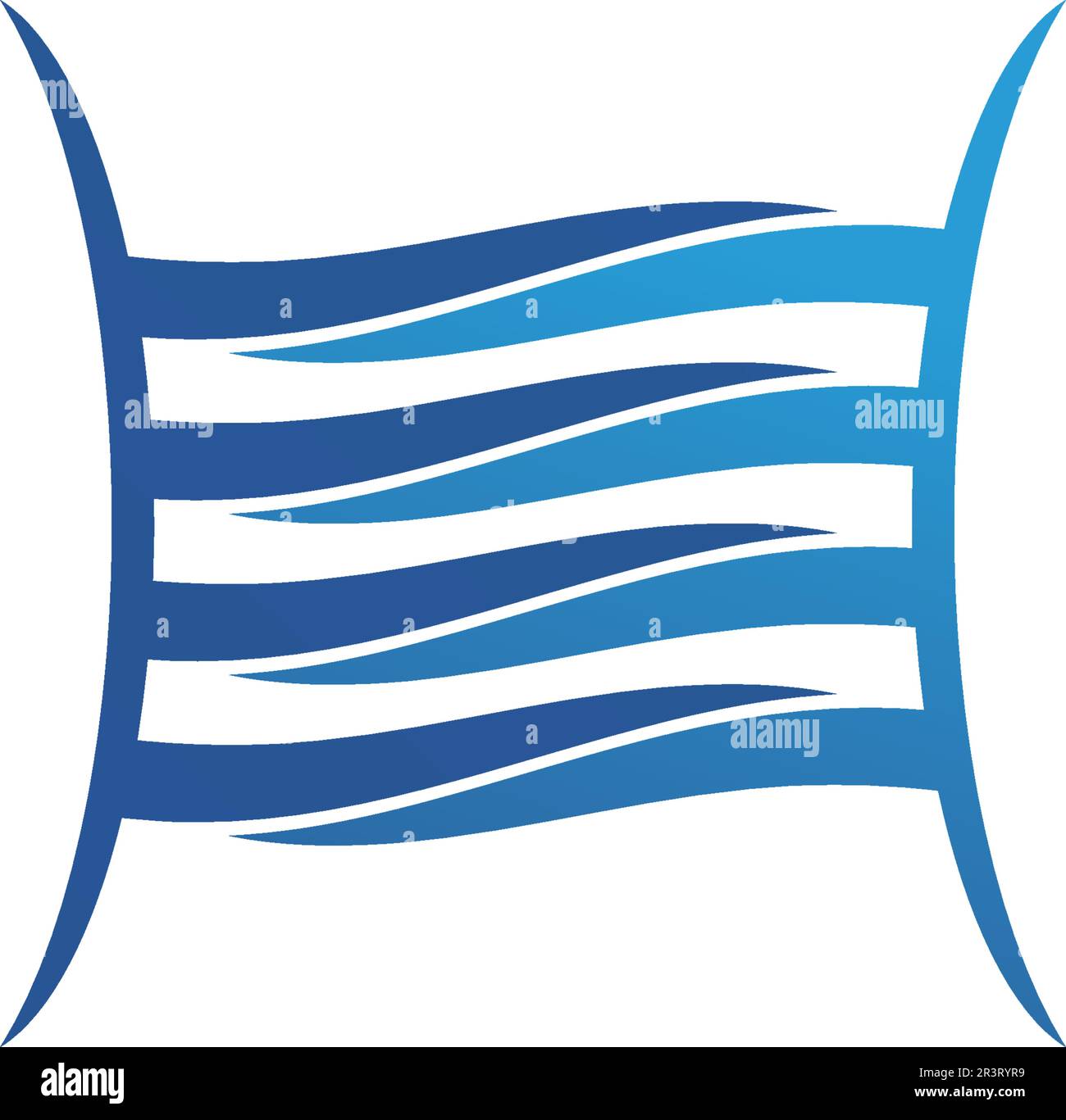 Waves blue beach logo and symbols template icons app Stock Vector Image ...