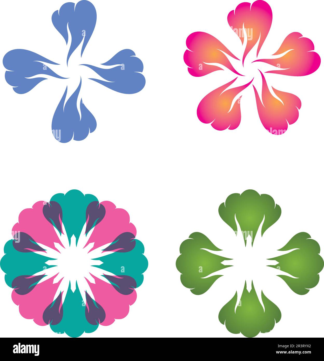 Beauty Vector flowers design logo Template icon Stock Vector
