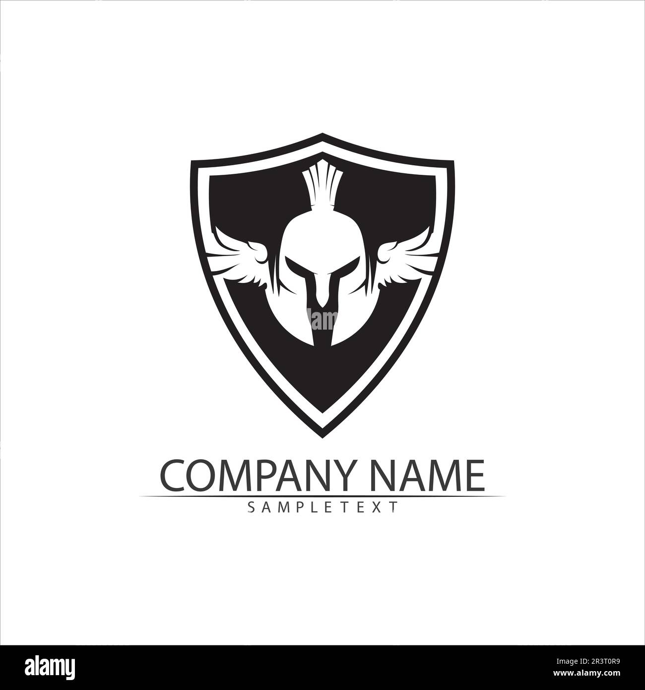 spartan logo and vector design helmet and head Stock Vector