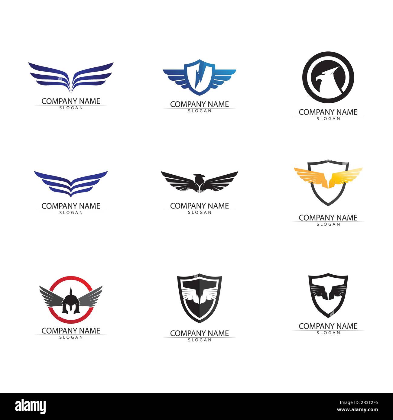 Falcon Eagle Bird Logo Template Vector Icon Stock Vector
