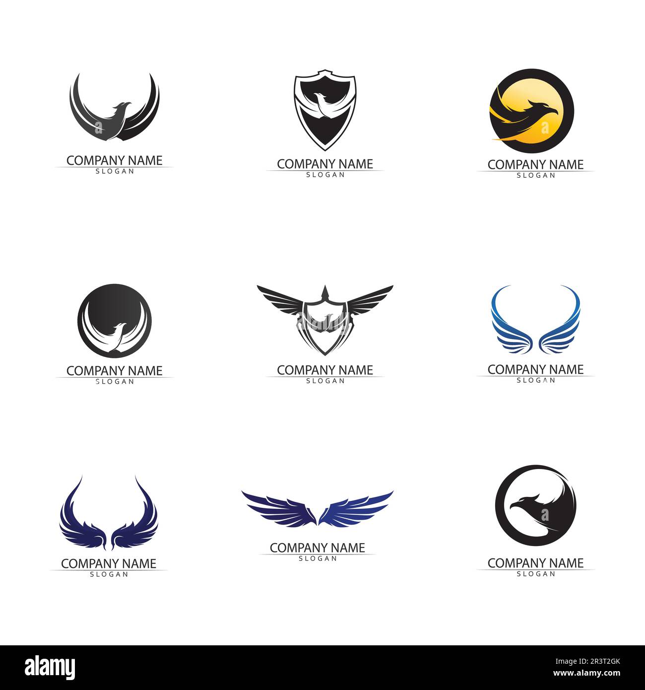 Falcon Eagle Bird Logo Template Vector Icon Stock Vector