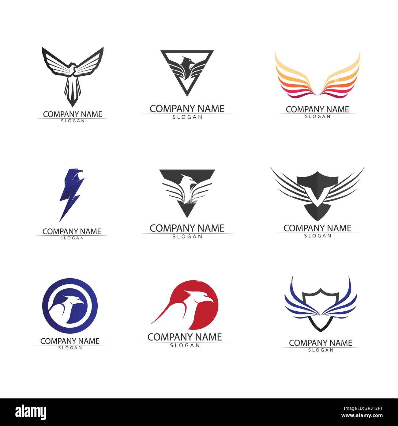 Falcon Eagle Bird Logo Template Vector Icon Stock Vector