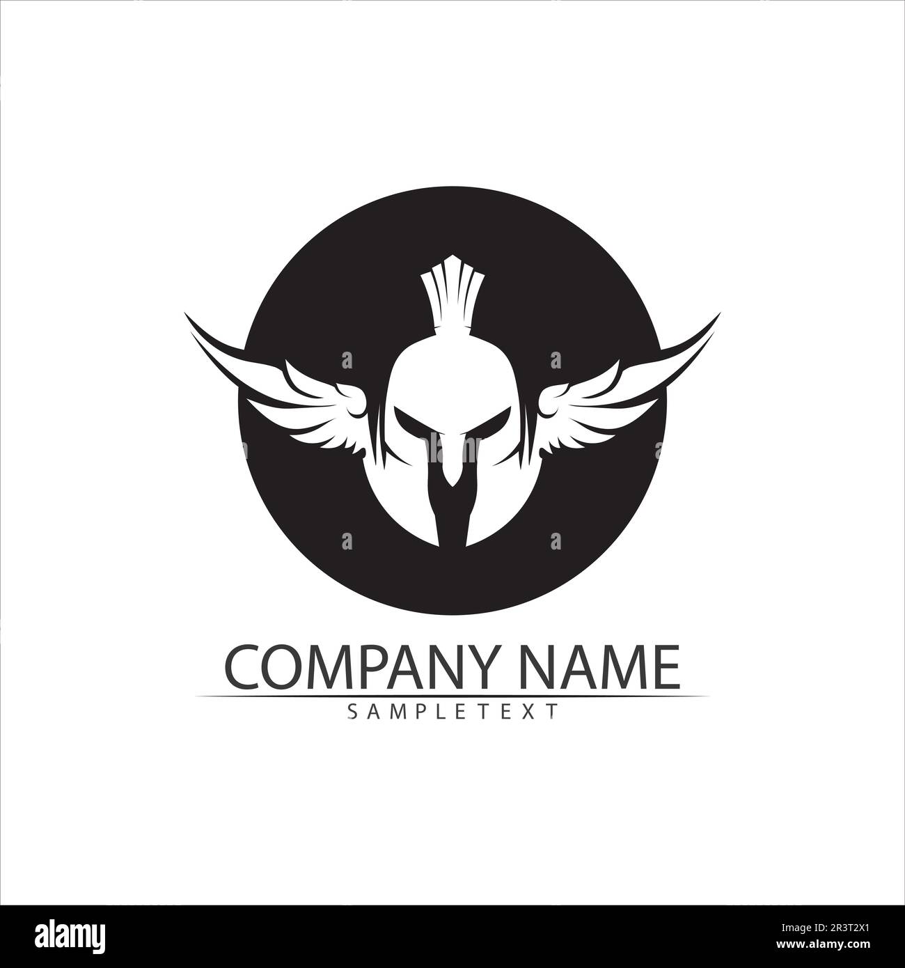 spartan logo and vector design helmet and head Stock Vector