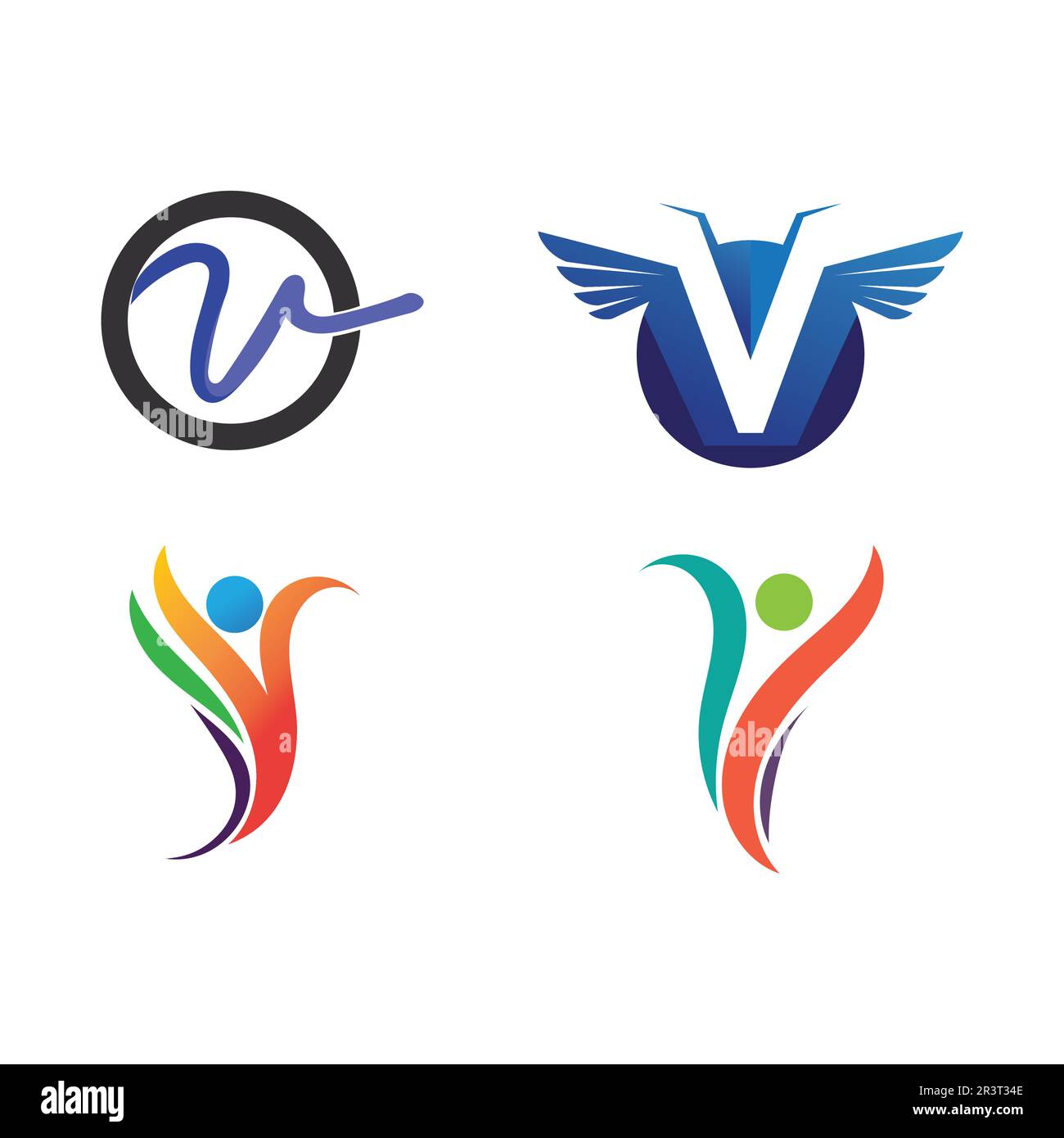 V Letter Logo Template vector icon illustration Stock Vector