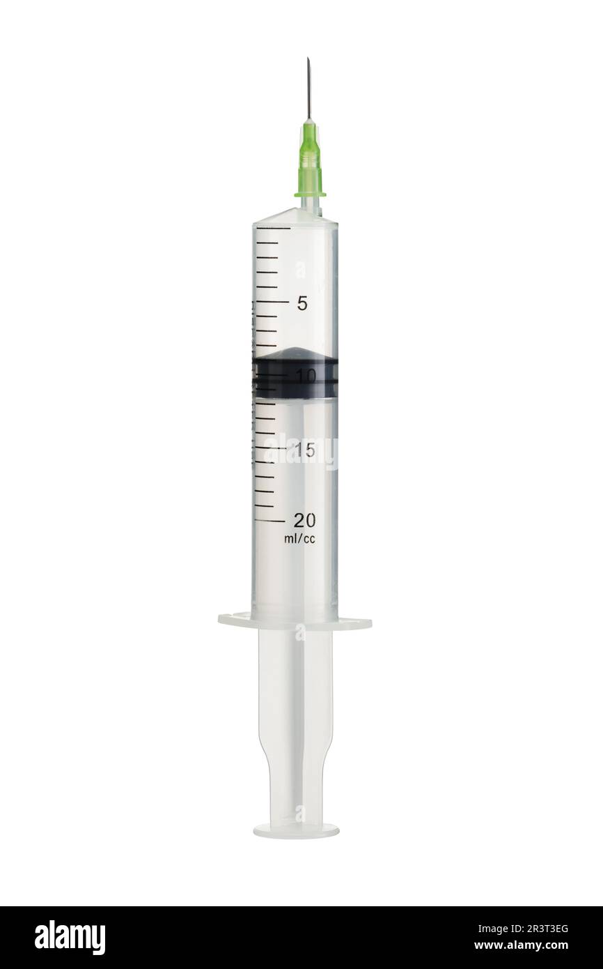 Scroll Syringe Syringe upright isolated on white with clipping path Stock Photo - Alamy