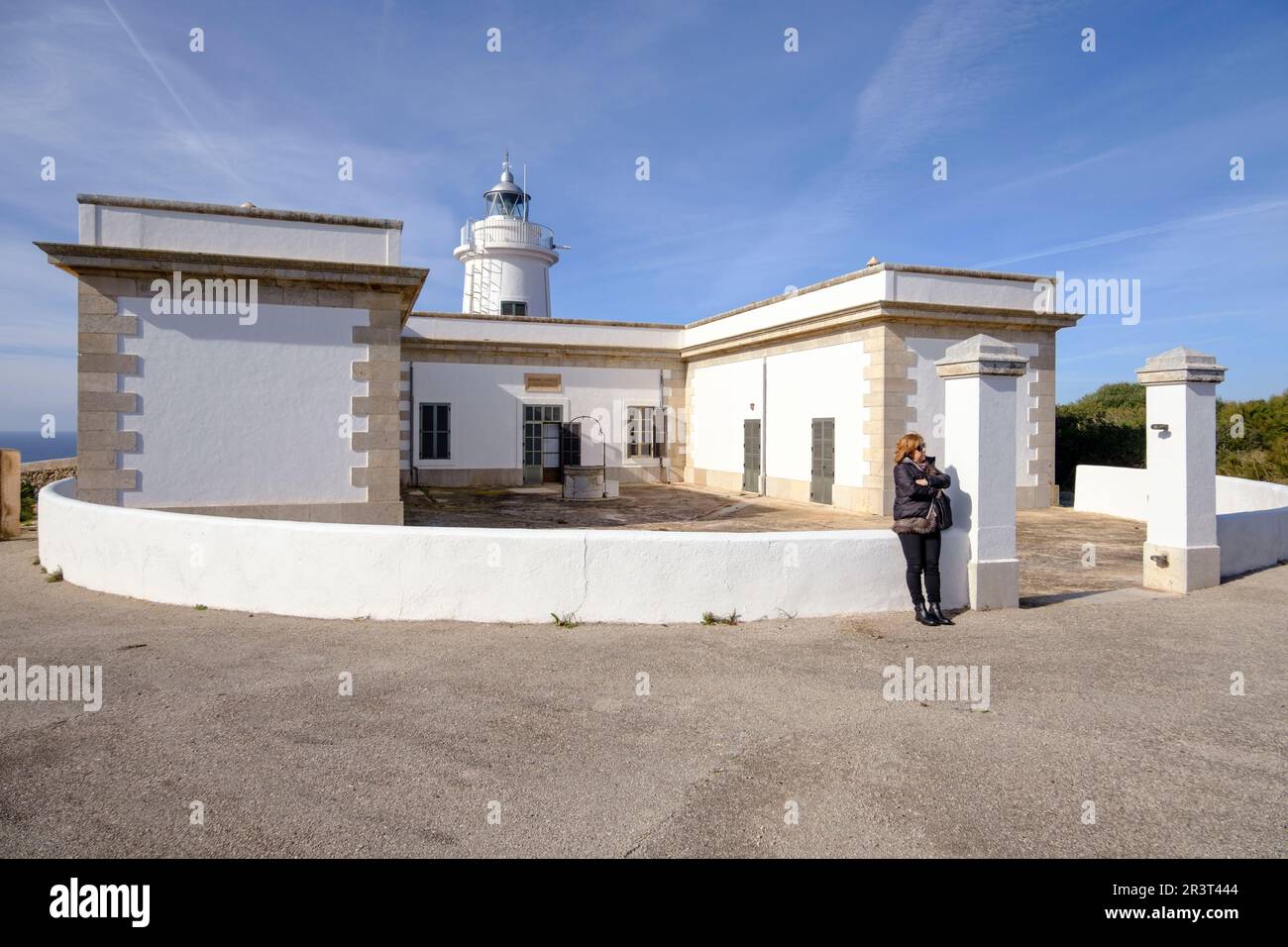 visita guiada al faro de Cabo Blanco, Llucmajor, Mallorca, balearic islands, Spain. Stock Photo