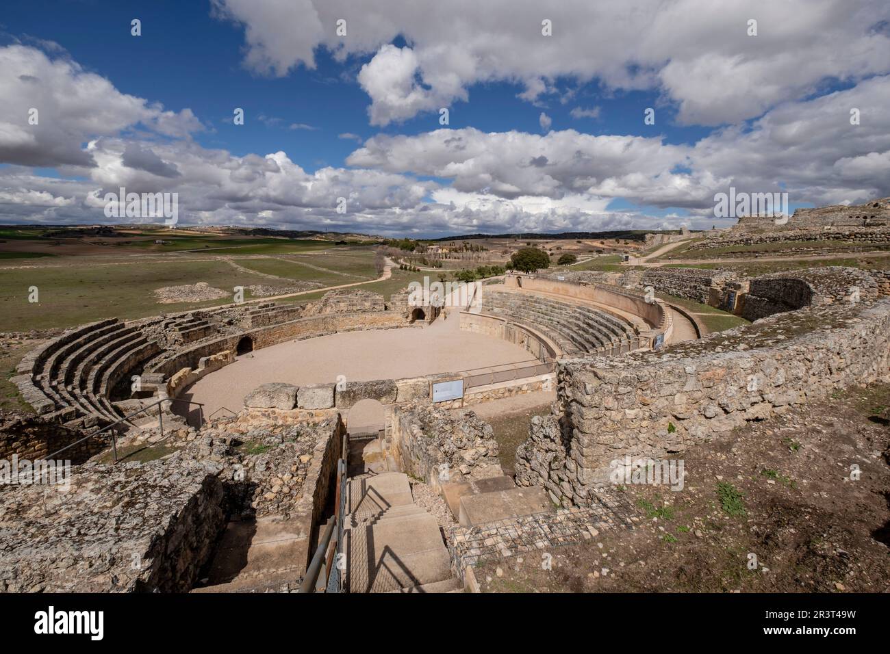 Anfiteatro de Segóbriga, parque arqueológico de Segóbriga, Saelices, Cuenca, Castilla-La Mancha, Spain. Stock Photo