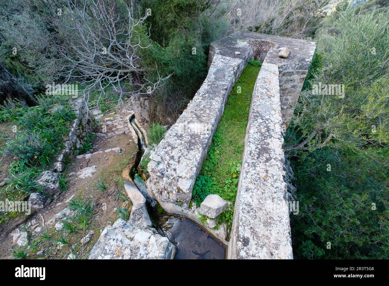 molino de agua de Son Fortuny, siglo XVII, Estellencs, Serra de Tramuntana, Mallorca, balearic islands, Spain. Stock Photo