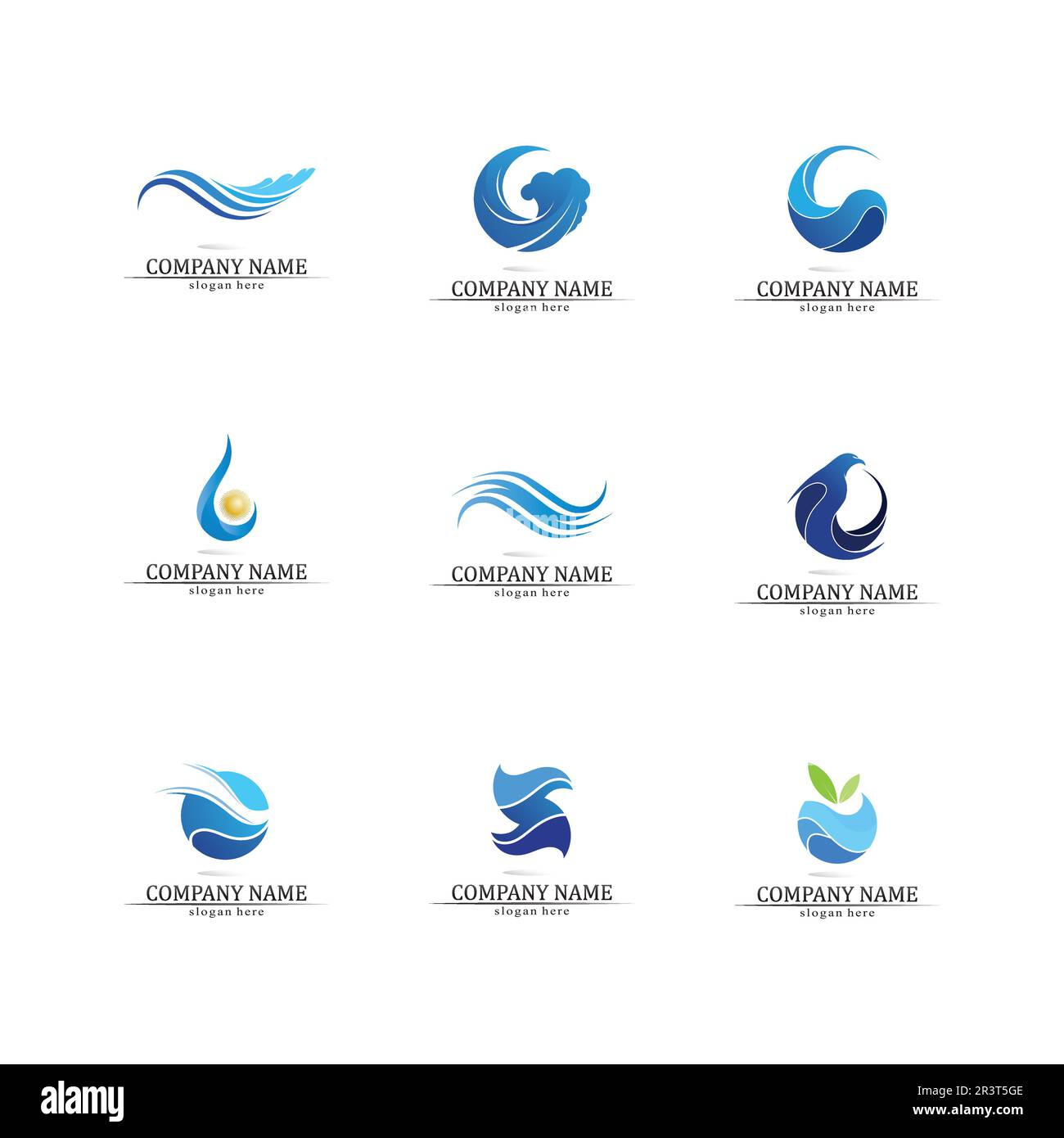 wave and Water drop Logo Template vector illustration design Stock Vector