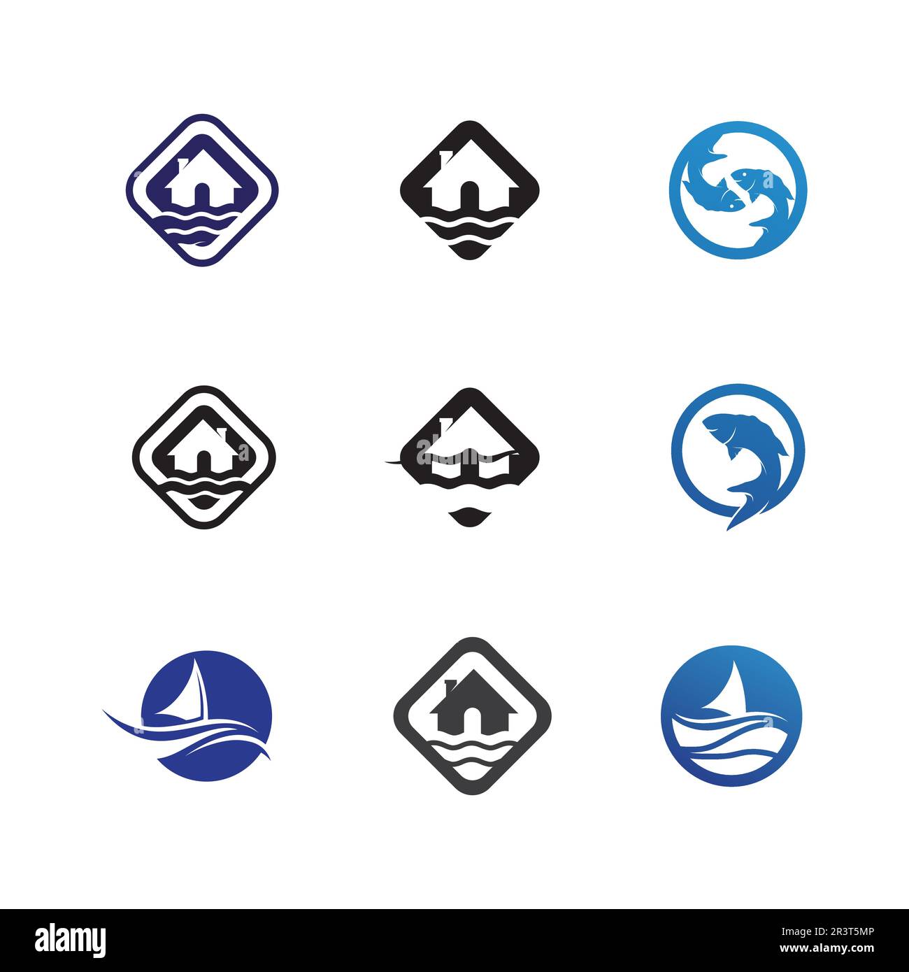 wave and Water drop Logo Template vector illustration design Stock Vector