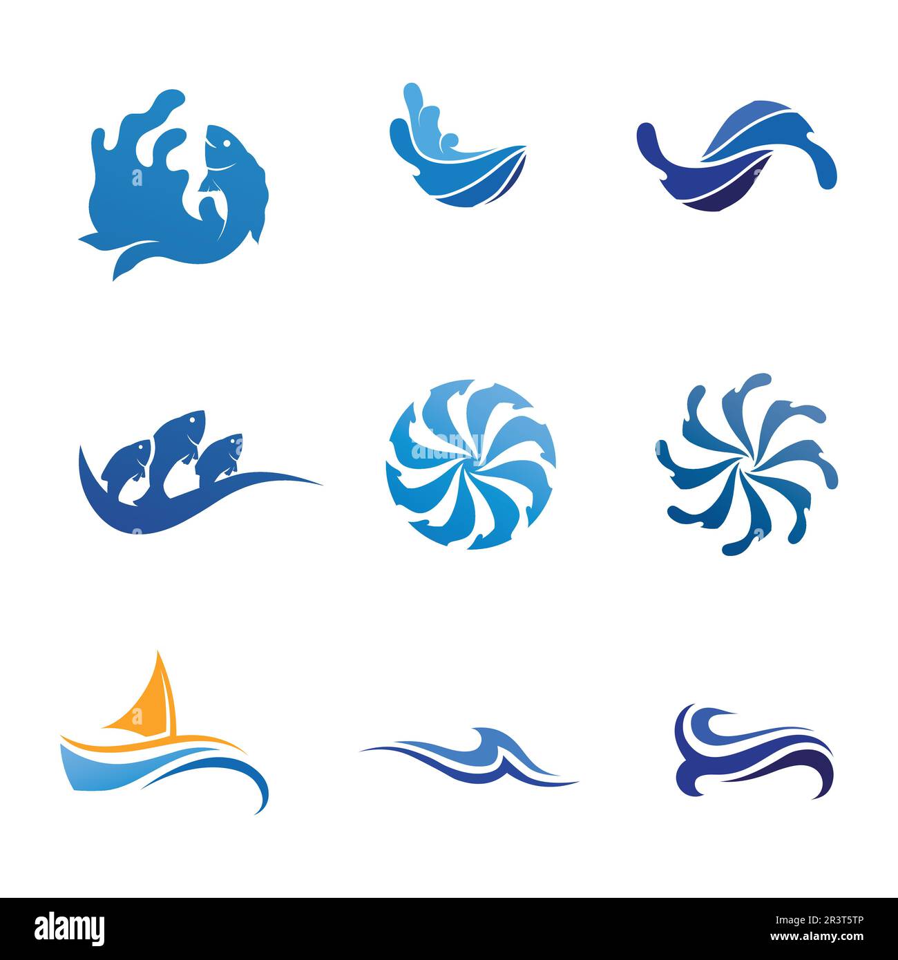 wave and Water drop Logo Template vector illustration design Stock Vector