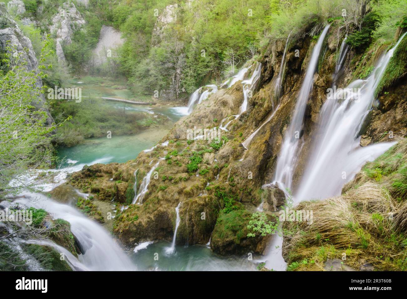 Parque Nacional de los Lagos de Plitvice, Patrimonio Mundial de la UNESCO, Croacia, europa. Stock Photo