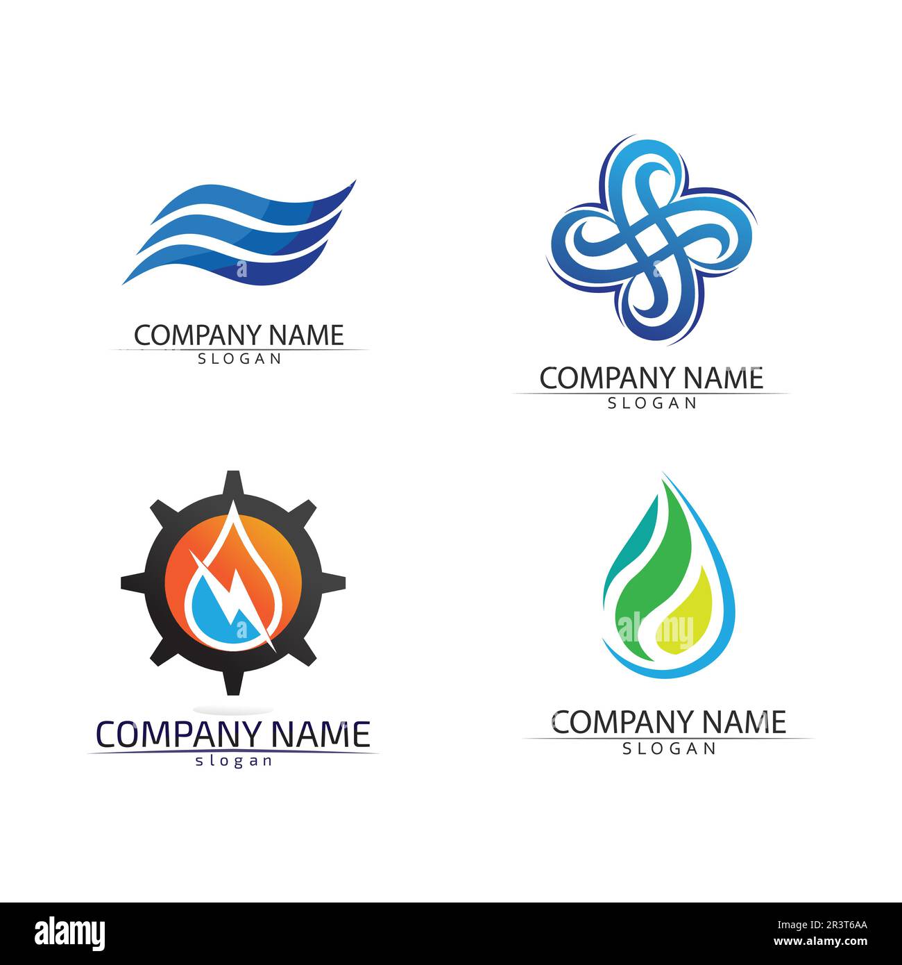 water wave logo design template Stock Vector