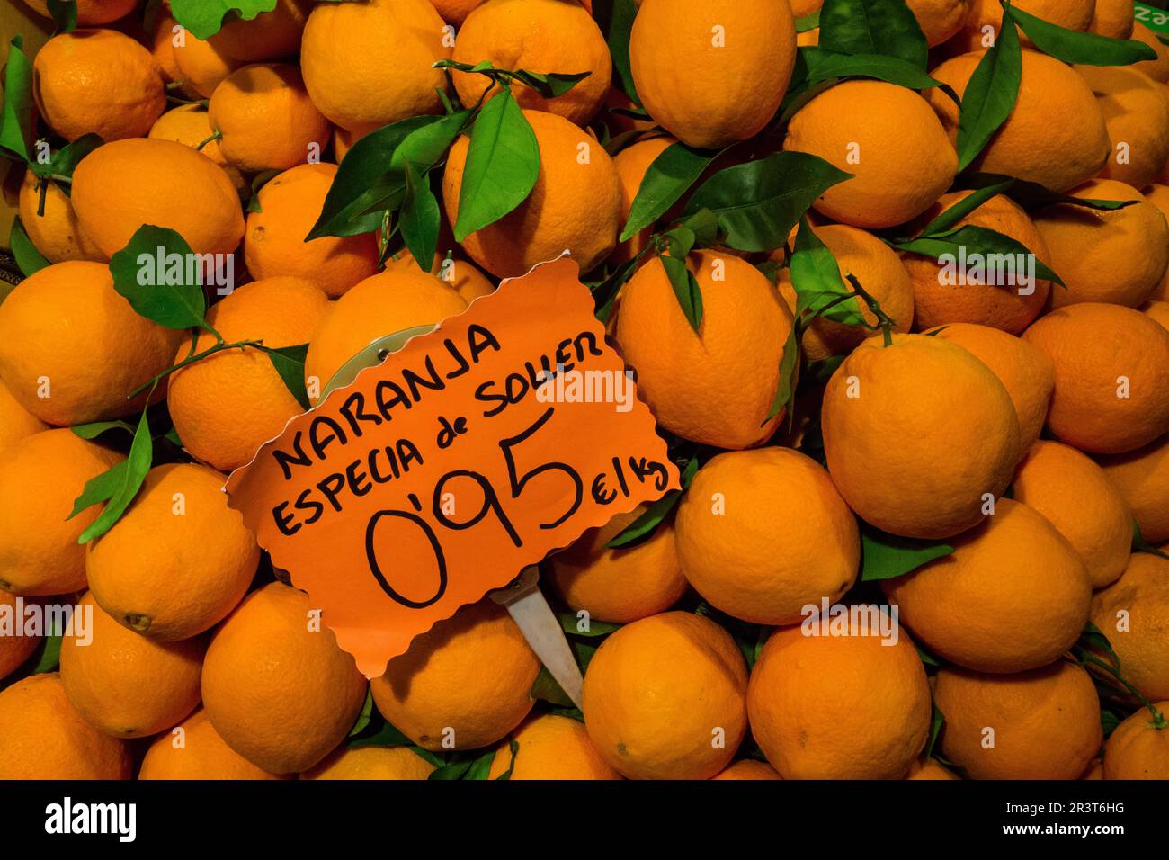 naranjas de Soller, frutas y verduras Miquel Gelabert , Palma, Mallorca,Islas Baleares, Spain. Stock Photo